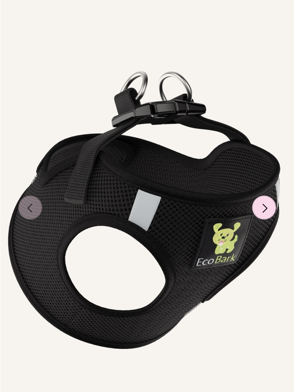 EcoBark Black Step In Dog Harness - XXXS to Small Breeds